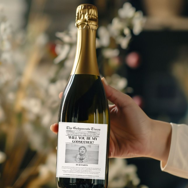 Rótulo De Garrafa De Cerveja Batismo de Jornais de Proposta Moderna (Criador carregado)