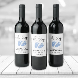 Rótulo De Garrafa De Cerveja Bebê Chá Pé Azul