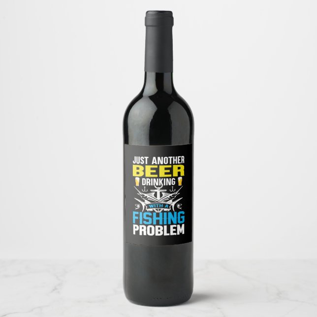 Rótulo De Garrafa De Cerveja Bebendo De Cerveja Presente Com Problema De Pesca (Frente)