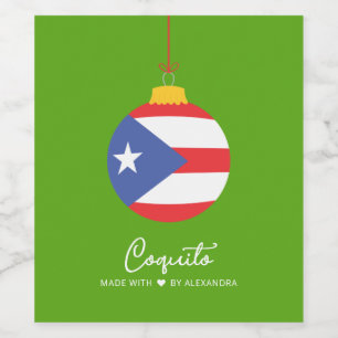 Rótulo De Garrafa De Cerveja Bebida de Natal Tropical de Coquito Coquito