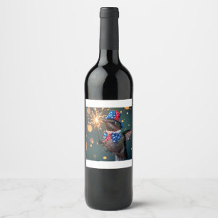 Rótulo De Garrafa De Cerveja Beija-flor Celebrando o Dia da Independência dos E