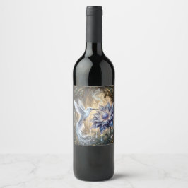 Rótulo De Garrafa De Cerveja Beija-flor Enfeitiçado & Flor da Lua. 