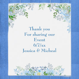 Rótulo De Garrafa De Cerveja Bela flor azul obrigado 