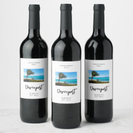 Rótulo De Garrafa De Cerveja Bela Praia Tropical Arejada Palmeira - Produção de