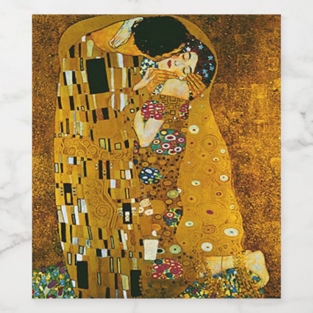Rótulo De Garrafa De Cerveja Belas Artes, Gustav Klimt, O Beijo (Rótulo Único)