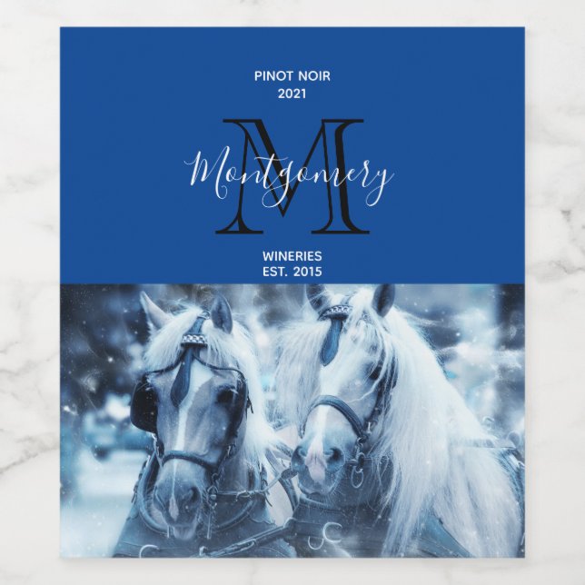 Rótulo De Garrafa De Cerveja Belo Fazer de Vinho Fotográfico de Inverno da Equi (Rótulo Único)