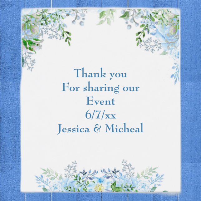 Rótulo De Garrafa De Cerveja Belo obrigado de flor azul (Criador carregado)