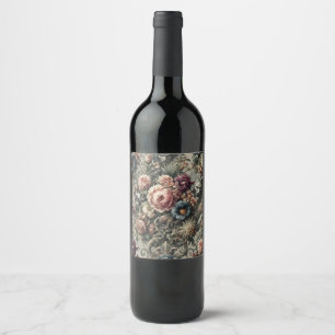 Rótulo De Garrafa De Cerveja Besta do Interstício - Design Floral Gótico