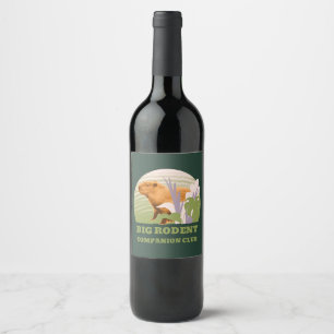 Rótulo De Garrafa De Cerveja Big Rodent Companion Club Capybara