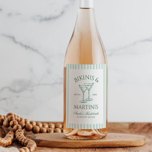 Rótulo De Garrafa De Cerveja Bikinis & Martinis - Bachelorette Verde