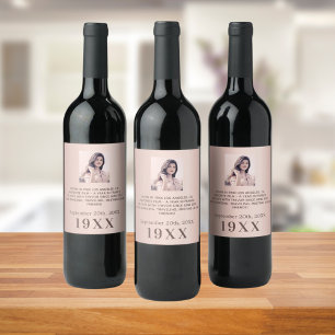 Rótulo De Garrafa De Cerveja Biografia festa de aniversário de nascer de ano de