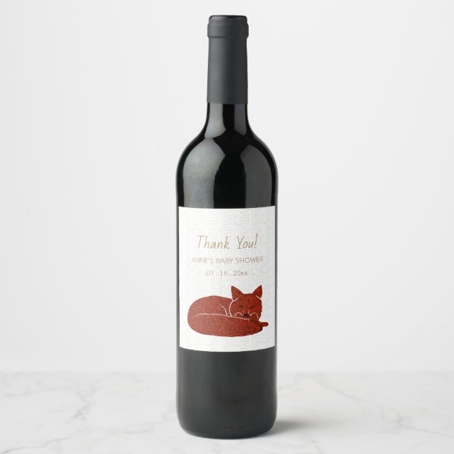 Rótulo De Garrafa De Cerveja Birchwoods SnowFox Obrigado (Frente)