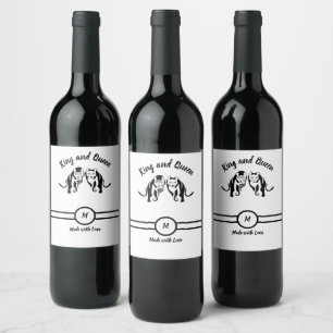 Rótulo De Garrafa De Cerveja Black Kings and Queens Black Leo Lion and Lioness