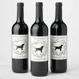 Rótulo De Garrafa De Cerveja Black Labrador Feliz Natal Labrador Retriever