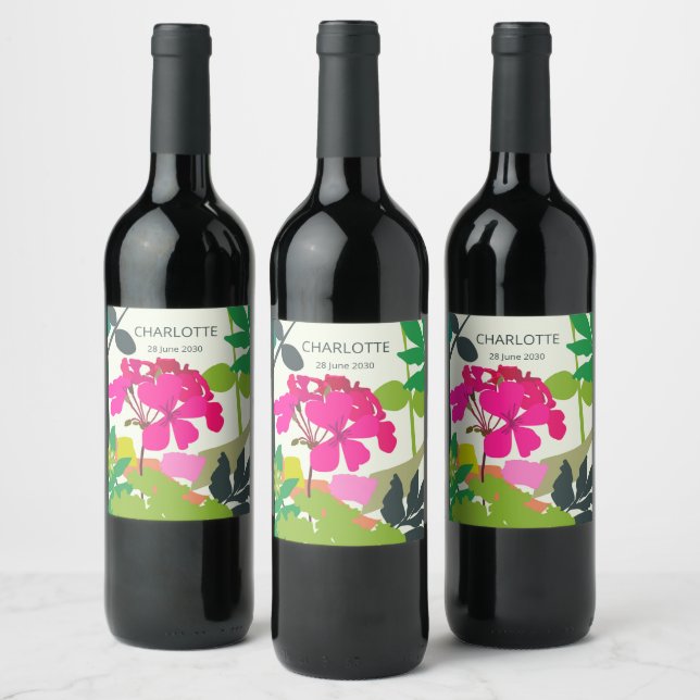 Rótulo De Garrafa De Cerveja Blooming Geraniums Festa Florista (Garrafas)