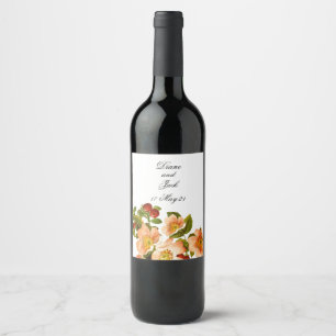 Rótulo De Garrafa De Cerveja Blossom de Maçã Cores de Água Casamento