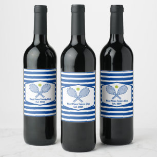 Rótulo De Garrafa De Cerveja Blue Striped do Clube de País Tênis Personalizado
