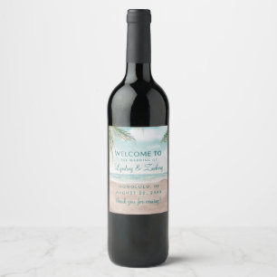 Rótulo De Garrafa De Cerveja Boa vinda pintada brisa do casamento da cena da
