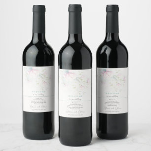 Rótulo De Garrafa De Cerveja Boas-vindas ao casamento da Magnolia Rosa