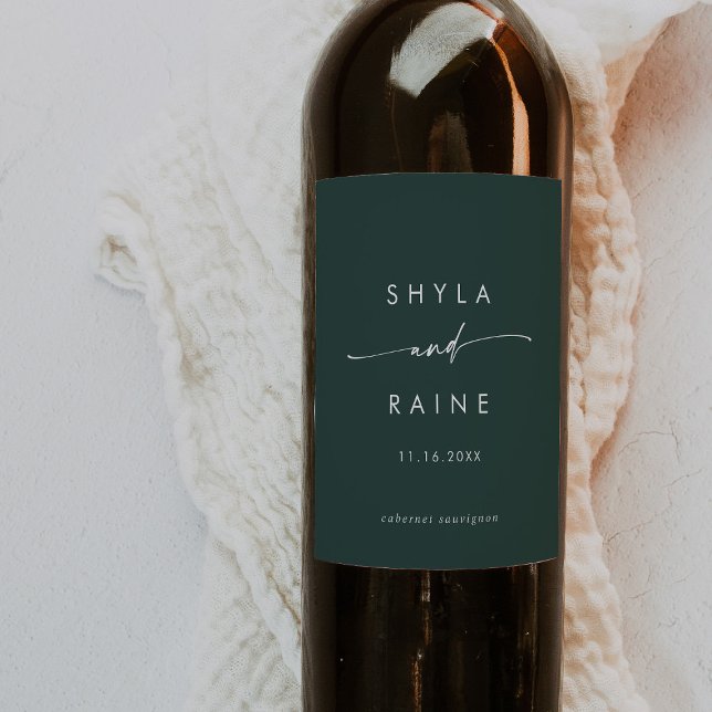 Rótulo De Garrafa De Cerveja Boho Chic Emerald Green Wedding Labs (Criador carregado)