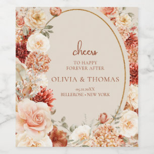 Rótulo De Garrafa De Cerveja Boho outono jardim especiarias crosta laranja bege