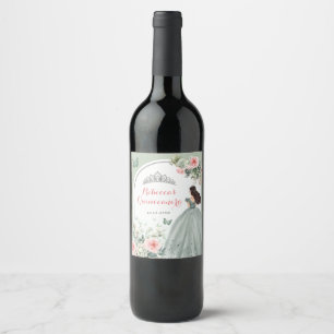 Rótulo De Garrafa De Cerveja Boho Sage Green Pink Quinceañera