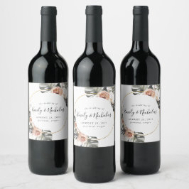 Rótulo De Garrafa De Cerveja Boho Tropical Floral | Casamento