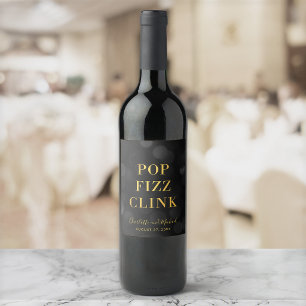 Rótulo De Garrafa De Cerveja Bokeh Escuro Fizz Tilintar Dourado Pop