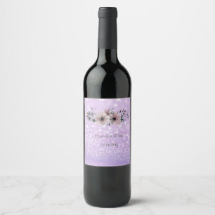 Rótulo De Garrafa De Cerveja Bokeh Glittery elegante floral