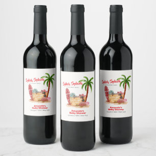 Rótulo De Garrafa De Cerveja Bolsa de Praia de Palmeira de Surf Oceânico Chuvin