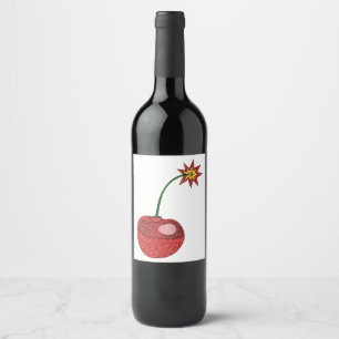 Rótulo De Garrafa De Cerveja Bomba de Cherry com brilho