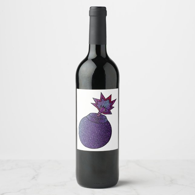 Rótulo De Garrafa De Cerveja Bomba Glitter Galaxy (Frente)