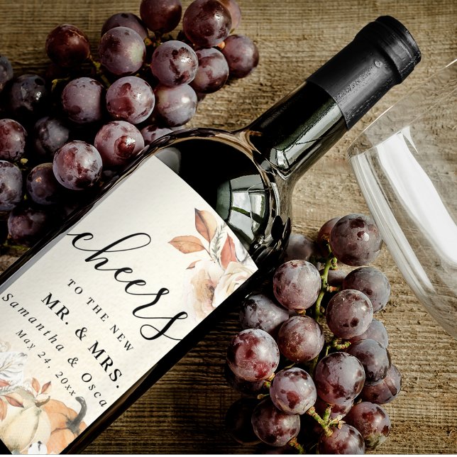 Rótulo De Garrafa De Cerveja Bombas de outono e Flores Russas (Criador carregado)