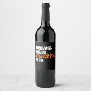Rótulo De Garrafa De Cerveja Bombeiro Americano Flag Red Line US Bombeiro Pai