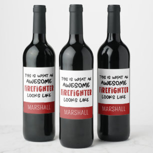 Rótulo De Garrafa De Cerveja Bombeiro Fantástico Personalizado Engraçado Bombei