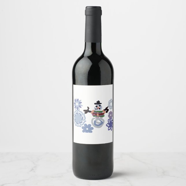 Rótulo De Garrafa De Cerveja Boneco de neve quente  (Frente)