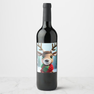 Rótulo De Garrafa De Cerveja Bonita Reindeer