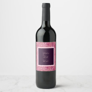 Rótulo De Garrafa De Cerveja Bonito cor-de-rosa Vino Floral