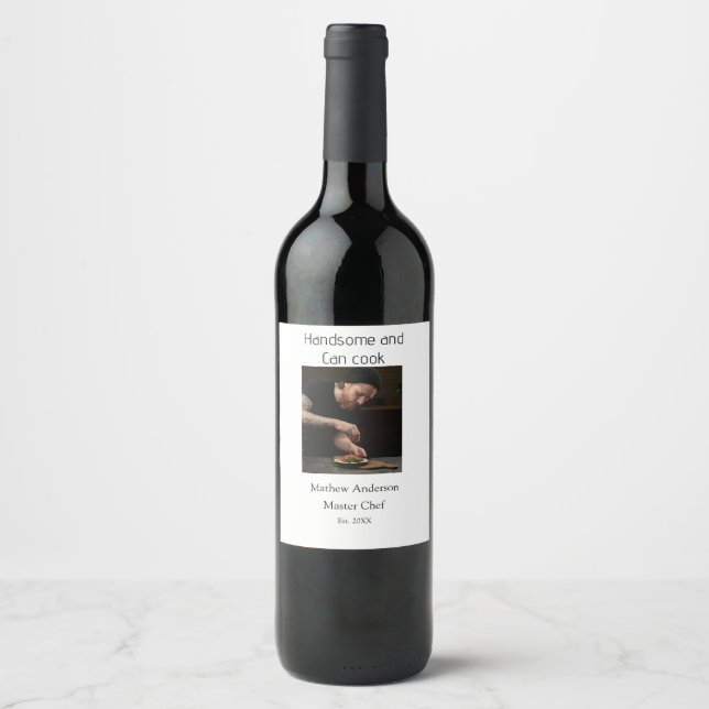 Rótulo De Garrafa De Cerveja Bonito e sabe cozinhar adicionar nome master chef  (Frente)