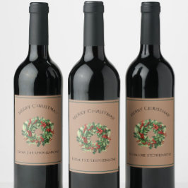 Rótulo De Garrafa De Cerveja Bonito nome personalizado da coroa de Natal Vermel