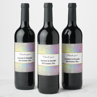 Rótulo De Garrafa De Cerveja Bonito Rainbow Sparkle CUSTOM
