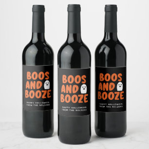 Rótulo De Garrafa De Cerveja Boos e Booze Adultos Fantasma das Bruxas