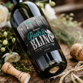 Rótulo De Garrafa De Cerveja Boots 'n Bling Disco Bachelorette Teal ID925