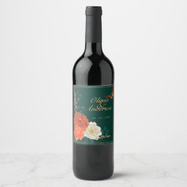 Rótulo De Garrafa De Cerveja Borboleta Monarca Floral casamento outono