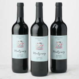 Rótulo De Garrafa De Cerveja Borboletas Caprichosas em uma Jarra de Vinho