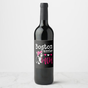 Rótulo De Garrafa De Cerveja Boston Terrier Dog Mãe Proprietária Cute Engraç