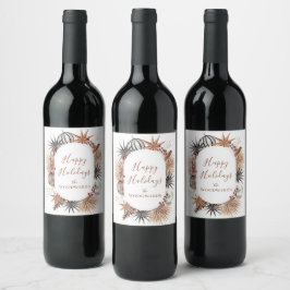 Rótulo De Garrafa De Cerveja Botânicos de Natal Boho Personalizados