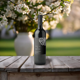 Rótulo De Garrafa De Cerveja Branco timítico sobre Floreio Negro