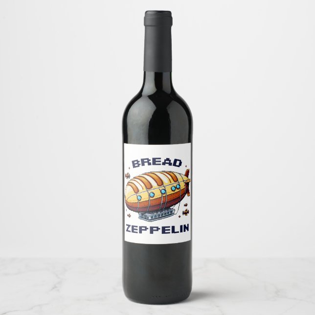Rótulo De Garrafa De Cerveja Bread Zeppelin - Design da Aeronave de Arte em Pix (Frente)