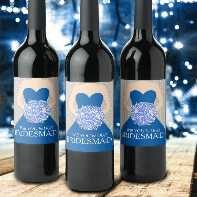 Rótulo De Garrafa De Cerveja Bridal, você será nossa dama de vinho azul (Criador carregado)